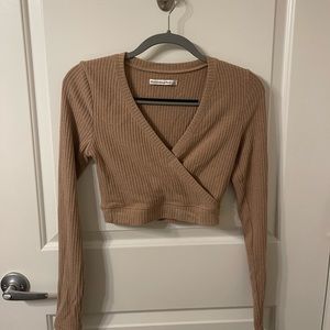 Abercrombie Long Sleeve Cropped Wrap Top